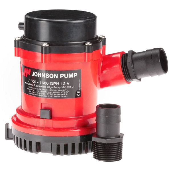 Johnson Pump 1600 GPH Bilge Pump 1-1/8" Hose 12V 16004-00